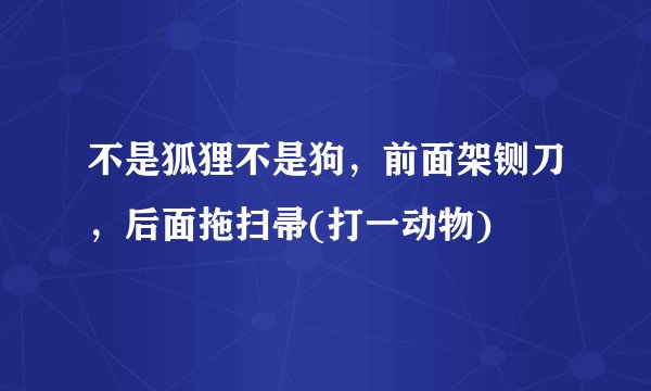 不是狐狸不是狗，前面架铡刀，后面拖扫帚(打一动物)