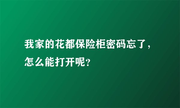 我家的花都保险柜密码忘了，怎么能打开呢？