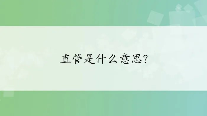 直管是什么意思？