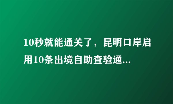 10秒就能通关了，昆明口岸启用10条出境自助查验通道, 你怎么看？