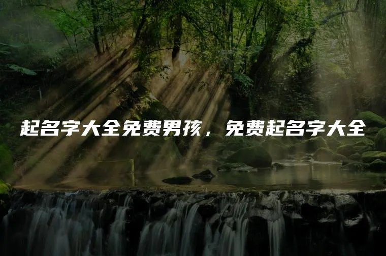 起名字大全免费男孩，免费起名字大全
