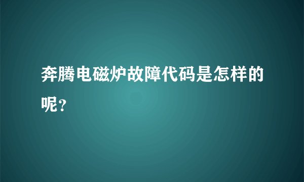 奔腾电磁炉故障代码是怎样的呢？