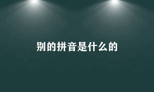别的拼音是什么的
