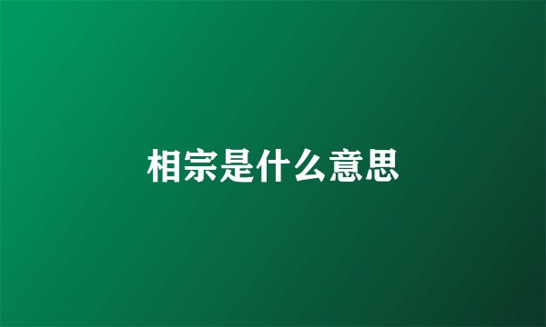 相宗是什么意思