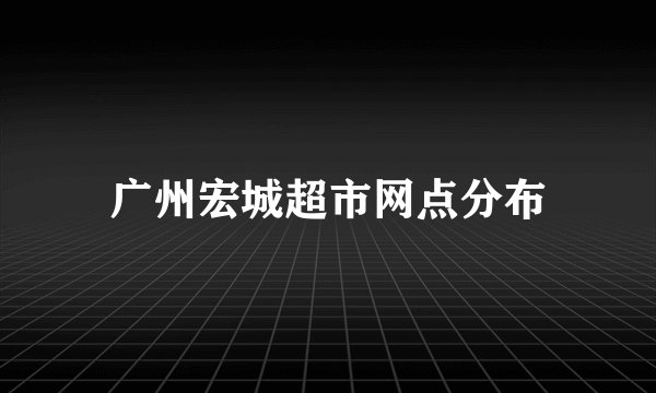 广州宏城超市网点分布