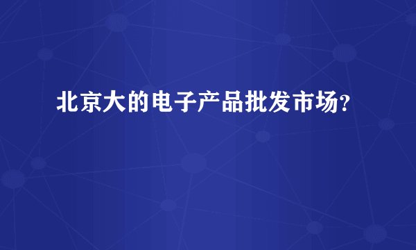北京大的电子产品批发市场？