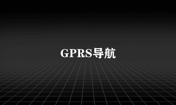 GPRS导航