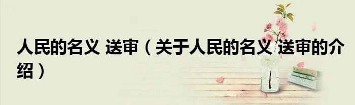 人民的名义 送审（关于人民的名义 送审的介绍）