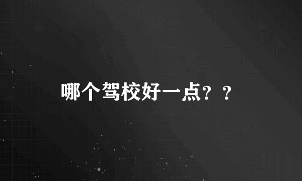 哪个驾校好一点？？