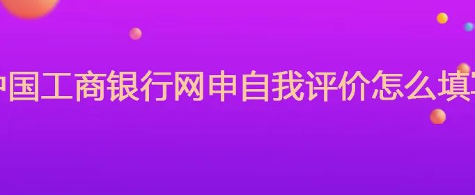 中国工商银行网申自我评价怎么填写