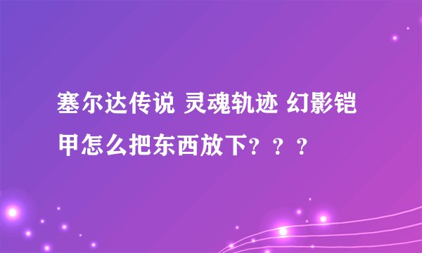 塞尔达传说 灵魂轨迹 幻影铠甲怎么把东西放下？？？