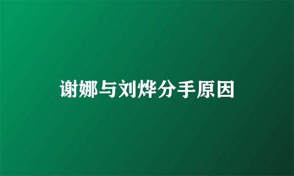 谢娜与刘烨分手原因