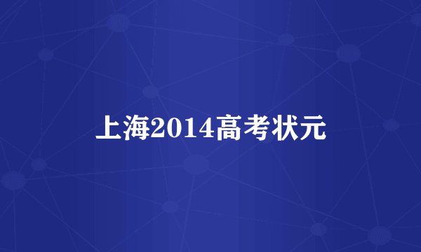 上海2014高考状元