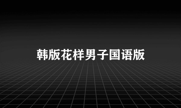 韩版花样男子国语版