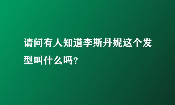 请问有人知道李斯丹妮这个发型叫什么吗？