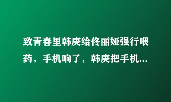 致青春里韩庚给佟丽娅强行喂药，手机响了，韩庚把手机抢过来，什么意思？