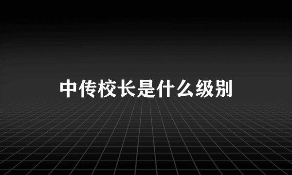 中传校长是什么级别