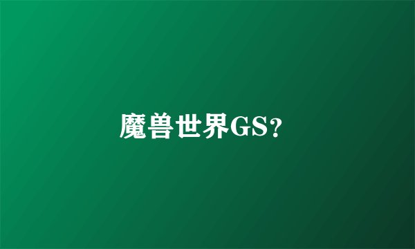 魔兽世界GS？