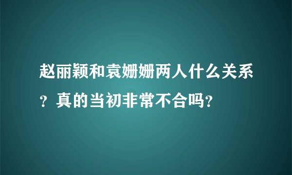 赵丽颖和袁姗姗两人什么关系？真的当初非常不合吗？