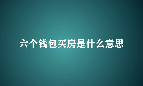 六个钱包买房是什么意思