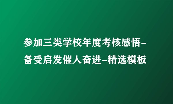 参加三类学校年度考核感悟-备受启发催人奋进-精选模板