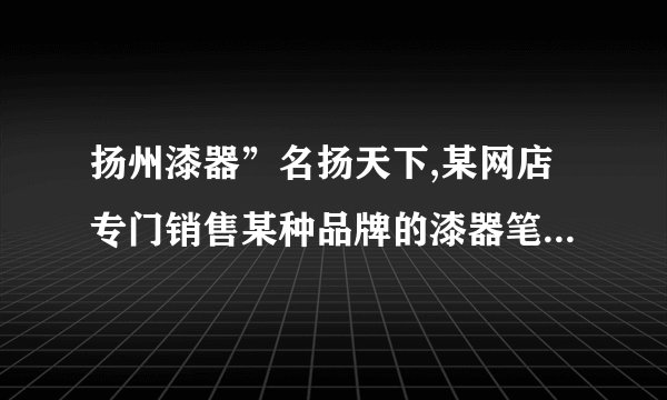 扬州漆器”名扬天下,某网店专门销售某种品牌的漆器笔筒,成本为    30元/件,每天销售量 F (件)与销售单价X (元)之间存在一次函数关系,如图所示 .