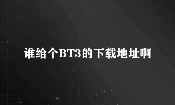 谁给个BT3的下载地址啊