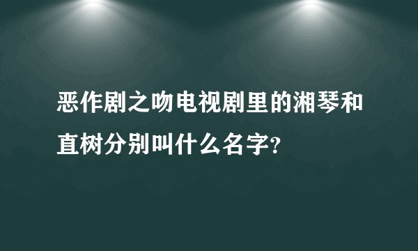 恶作剧之吻电视剧里的湘琴和直树分别叫什么名字？
