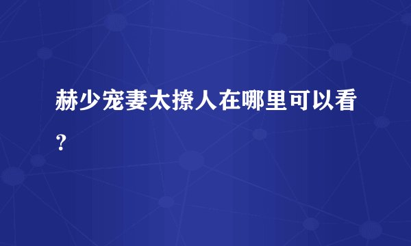 赫少宠妻太撩人在哪里可以看？