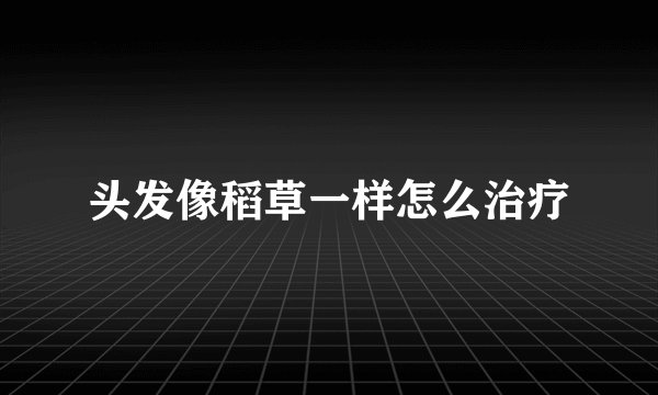 头发像稻草一样怎么治疗