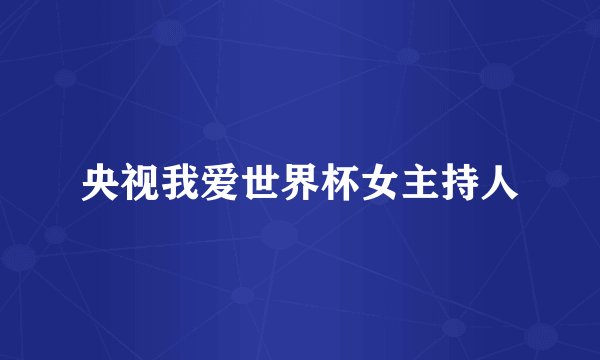 央视我爱世界杯女主持人