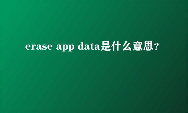 erase app data是什么意思？