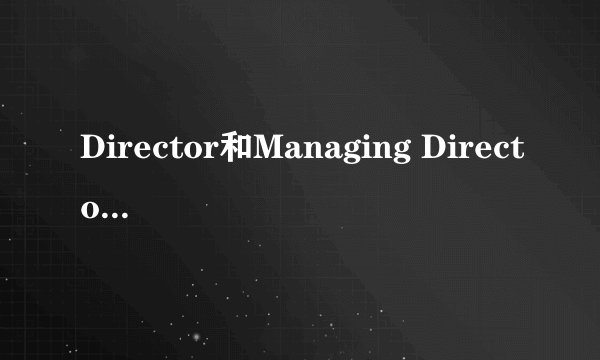 Director和Managing Director有区别吗？