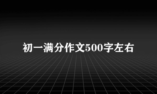 初一满分作文500字左右