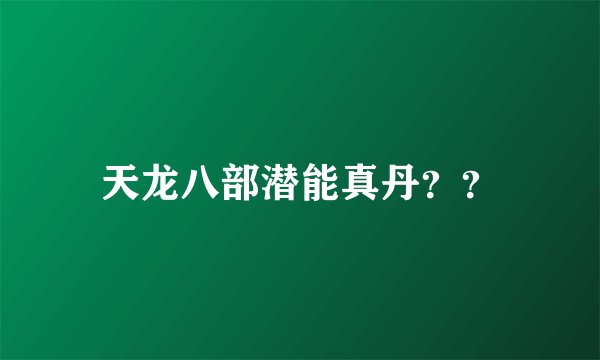 天龙八部潜能真丹？？