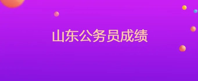 山东公务员成绩