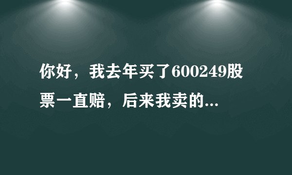 你好，我去年买了600249股票一直赔，后来我卖的留了100股，最近怎么不见了