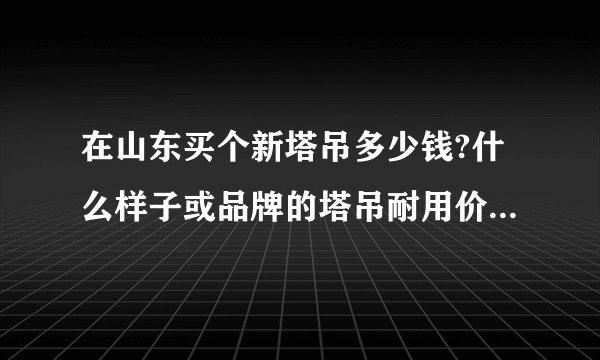 在山东买个新塔吊多少钱?什么样子或品牌的塔吊耐用价格合适？
