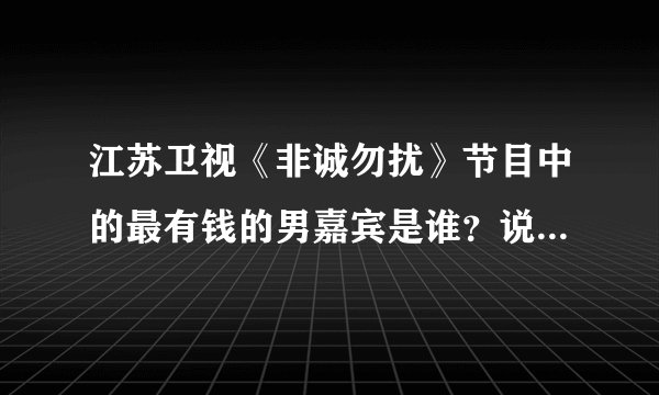 江苏卫视《非诚勿扰》节目中的最有钱的男嘉宾是谁？说点他的简历，更好说的详细一点！