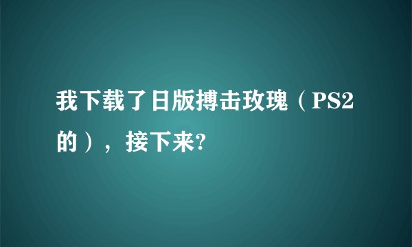 我下载了日版搏击玫瑰（PS2的），接下来?