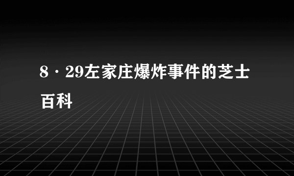 8·29左家庄爆炸事件的芝士百科