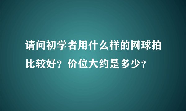 请问初学者用什么样的网球拍比较好？价位大约是多少？