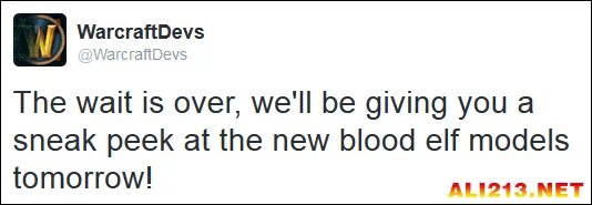 《魔兽世界：德拉诺之王》血精灵新模型即将到来 ！