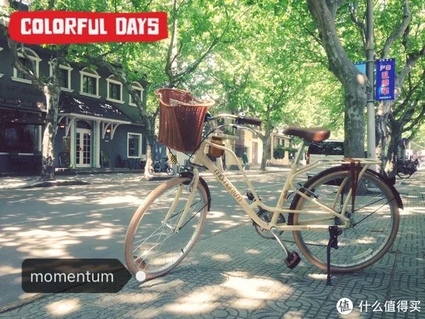 #本站首晒# 真正的买菜车！GIANT 捷安特 MOMENTUM 七速女式休闲自行车