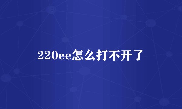 220ee怎么打不开了