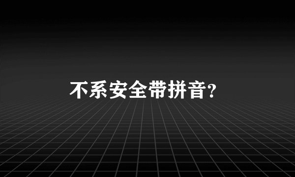 不系安全带拼音？