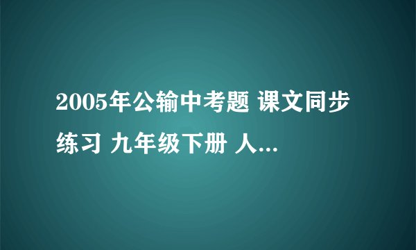 2005年公输中考题 课文同步练习 九年级下册 人教版 语文试题下载