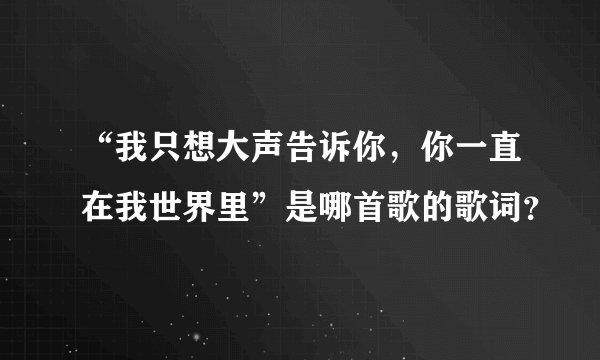“我只想大声告诉你，你一直在我世界里”是哪首歌的歌词？