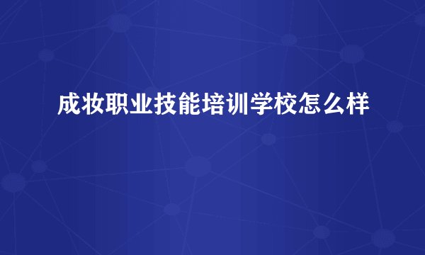 成妆职业技能培训学校怎么样