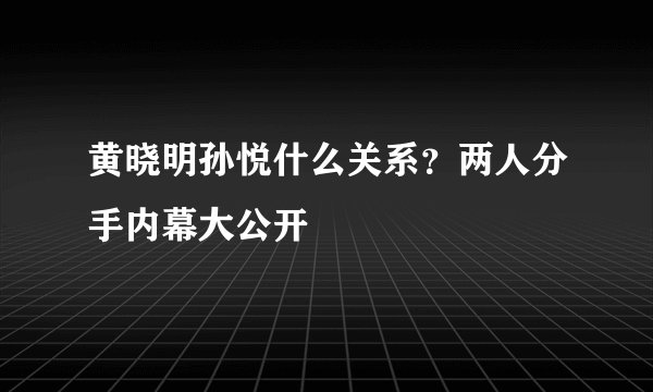 黄晓明孙悦什么关系？两人分手内幕大公开